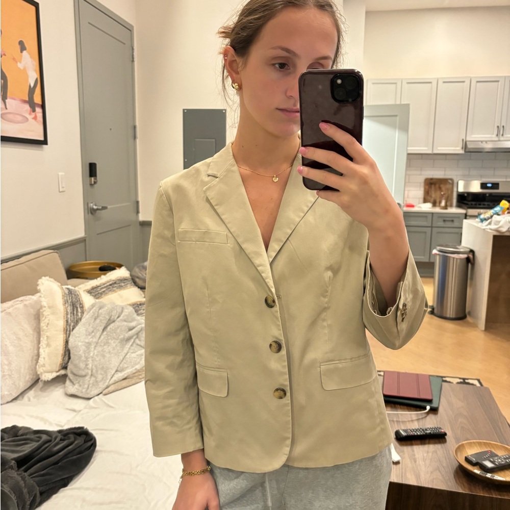 GAP Light Khaki Single-Breasted Women's Blazer